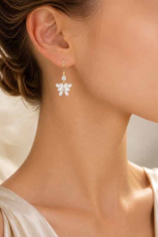 Floral Pear-Cut Earrings
