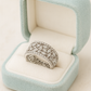 Floral Eternity Band Zircon Ring for Women 925 Silver Finish Elegant Wide Design Wedding and Party Wear Ring