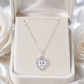 Silver Heart Halo Necklace