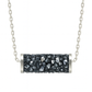 925 Silver Black Crystal Bar Pendant Necklace for Women – Elegant Tube Design with Sparkling Stones