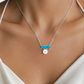 Elegant Silver Turquoise Pearl Pendant Necklace