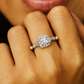 Elegant 925 Silver Square Halo Zircon Ring for Women – Classic Engagement & Party Wear Finger Ring
