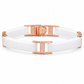 Rose Gold & White Ceramic CZ Bangle Bracelet