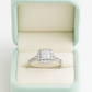 Elegant 925 Silver Square Halo Zircon Ring for Women – Classic Engagement & Party Wear Finger Ring