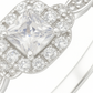 Elegant 925 Silver Square Halo Zircon Ring for Women – Classic Engagement & Party Wear Finger Ring