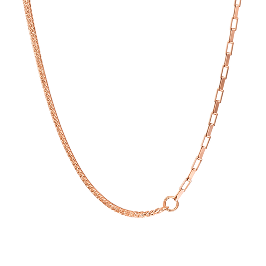 925 Silver Rose Gold Dual-Link Chain Necklace for Women – Modern Minimal Layered Design