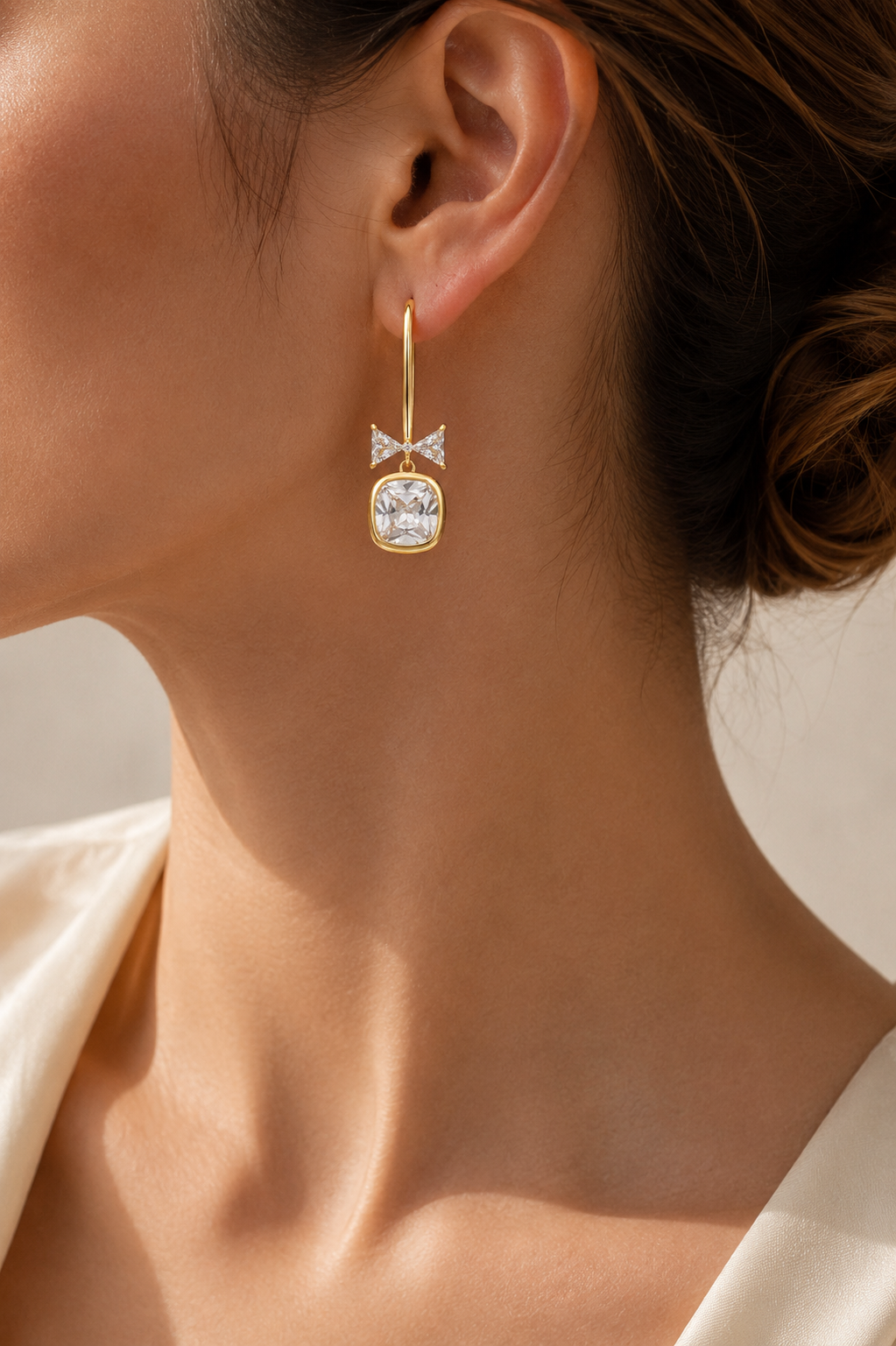 Bow Cushion-Cut Earrings