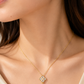 Elegant Gold Mother of Pearl Clover Pearl Drop Pendant Necklace & Earrings Jewelry Set