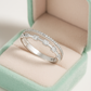Stylish 925 Silver Dual Line Zircon Ring for Women – Elegant Geometric Finger Ring for Party & Daily Wear