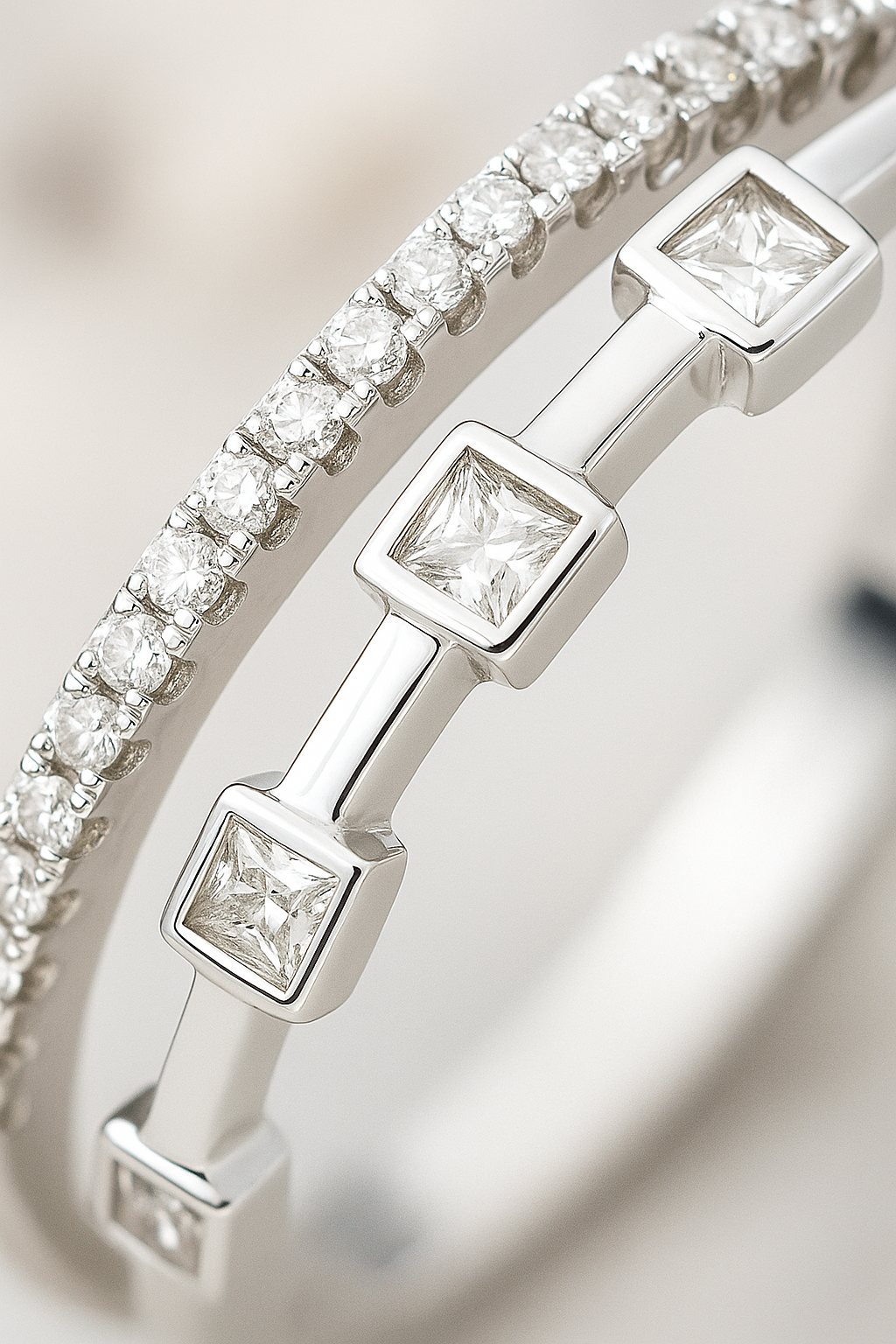 Stylish 925 Silver Dual Line Zircon Ring for Women – Elegant Geometric Finger Ring for Party & Daily Wear