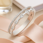 Stylish 925 Silver Dual Line Zircon Ring for Women – Elegant Geometric Finger Ring for Party & Daily Wear