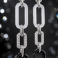 Black & White Geometric Link Long Earrings