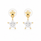 Gold Star CZ Drop Earrings