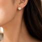 Gold Round CZ Halo Stud Earrings for Women