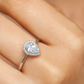 Elegant 925 Silver Teardrop Zircon Halo Ring for Women – Classic Solitaire Engagement & Party Wear Ring