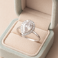 Elegant 925 Silver Teardrop Zircon Halo Ring for Women – Classic Solitaire Engagement & Party Wear Ring