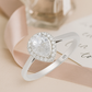 Elegant 925 Silver Teardrop Zircon Halo Ring for Women – Classic Solitaire Engagement & Party Wear Ring