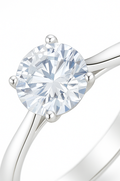 Classic 925 Silver Solitaire Zircon Ring for Women – Elegant Engagement & Everyday Wear Finger Ring