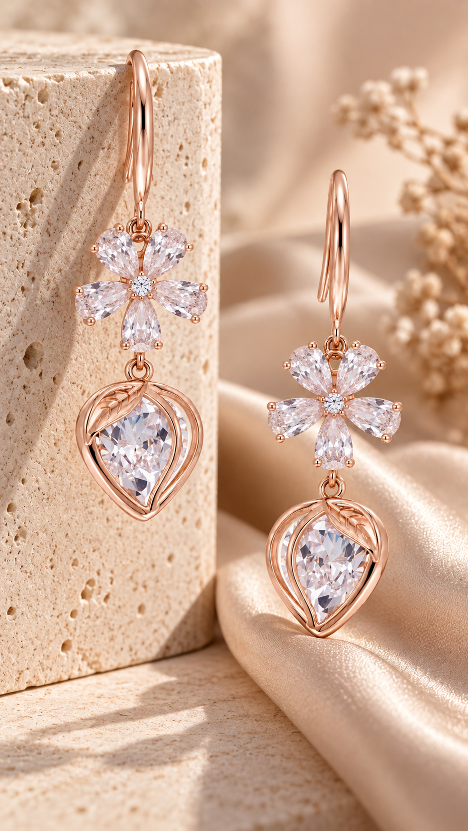 Pear-Cut Drop Earrings