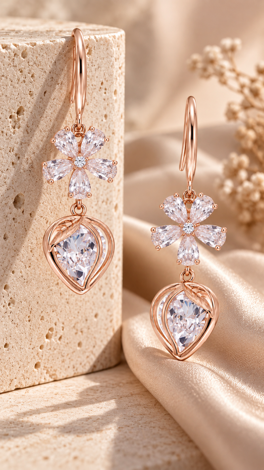Pear-Cut Drop Earrings