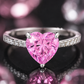Pink Heart Solitaire Ring