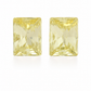 Yellow Rectangle Crystal Earrings