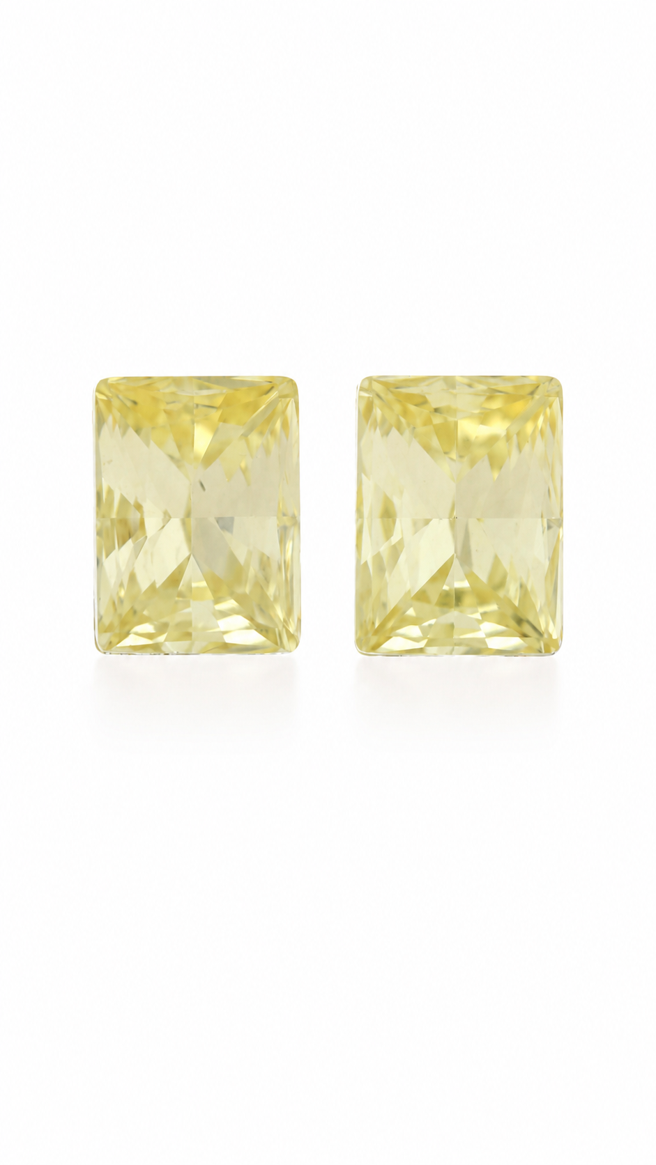 Yellow Rectangle Crystal Earrings