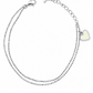Double-Layer Chain Heart Charm Bracelet