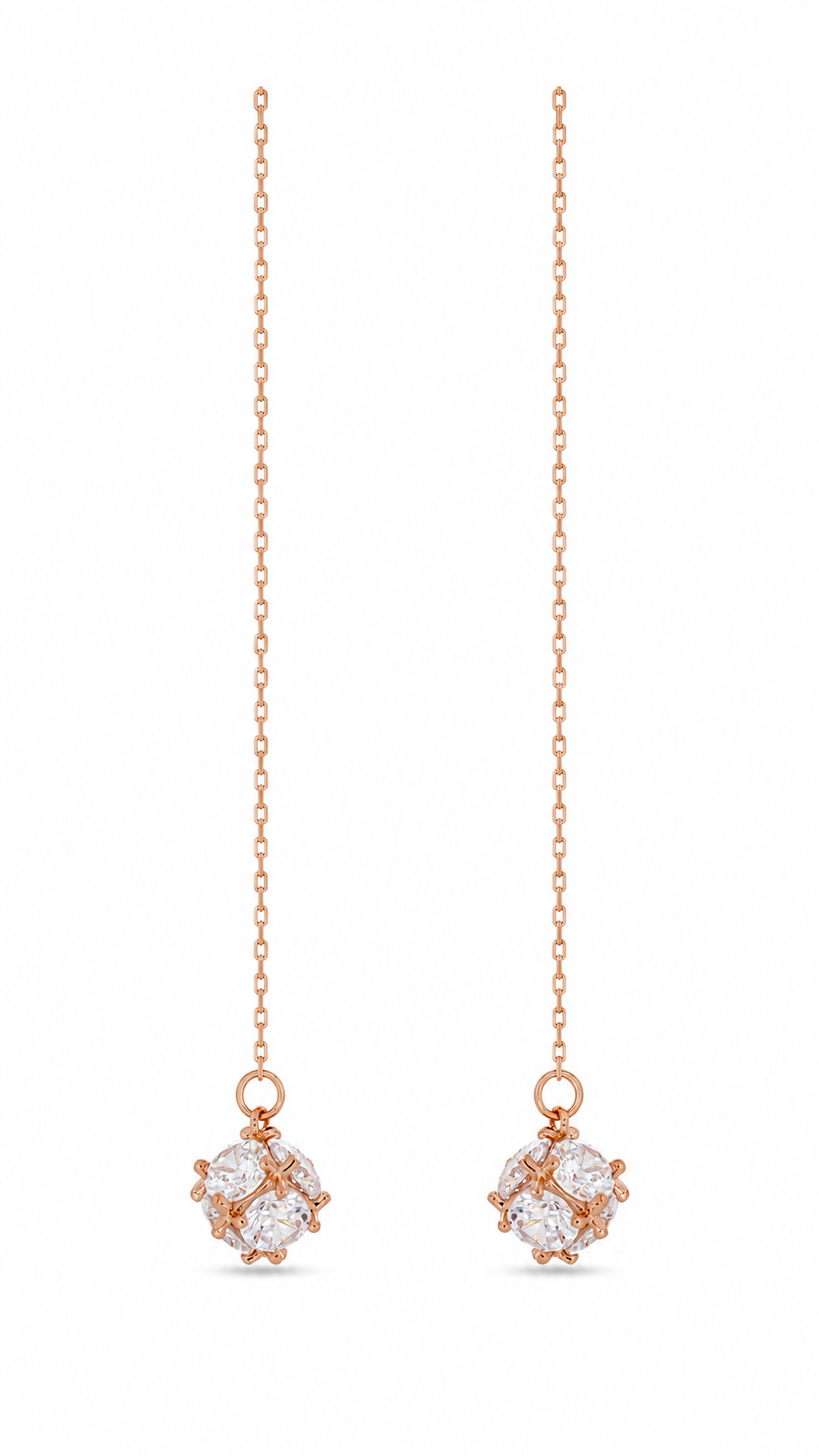 Rose-Gold Long Chain Earrings