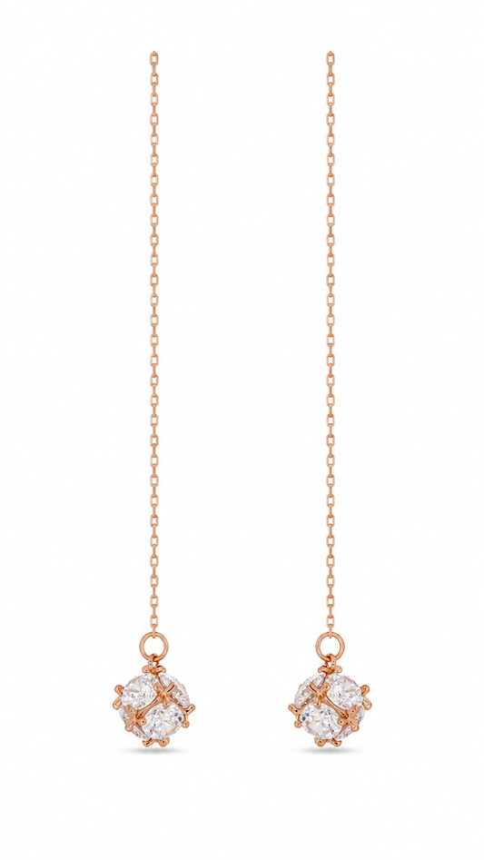 Rose-Gold Long Chain Earrings