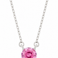 Pink Round-Cut Solitaire Necklace