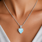 Elegant Silver Blue Heart Solitaire Pendant Necklace