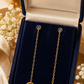Long Chain Floral Ball Earrings
