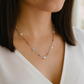 925 Silver Cube Crystal Pendant Necklace for Women – Stylish Iridescent Shine Chain