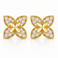 Silver Four-Petal Earrings
