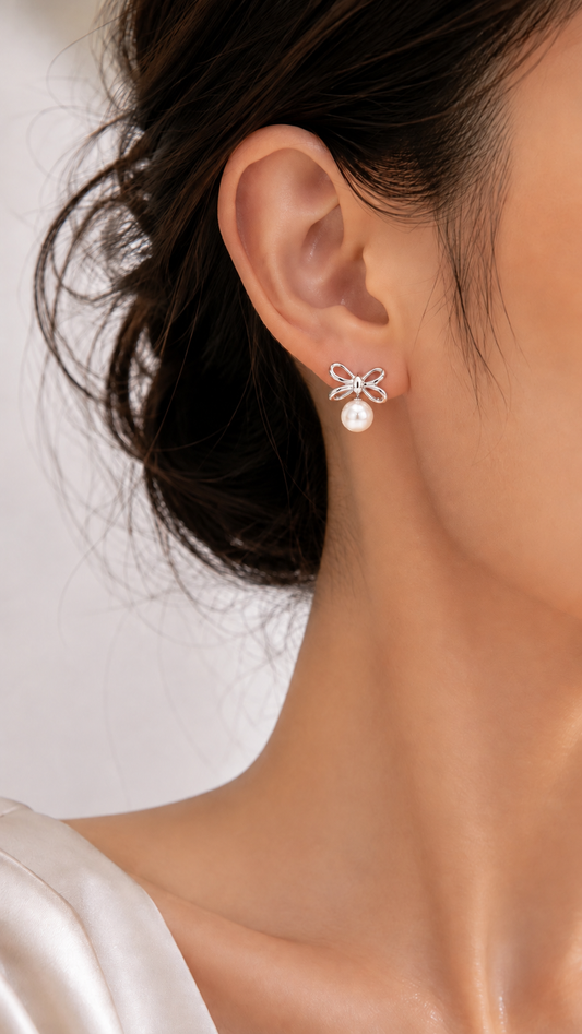 Bow Pearl Earrings