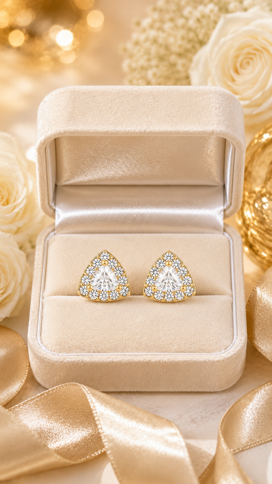 Triangle Halo Earrings