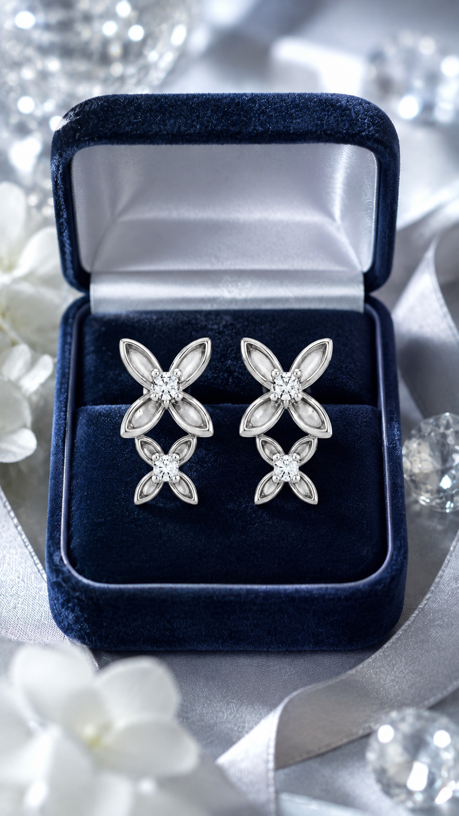 Double Four-Petal Earrings