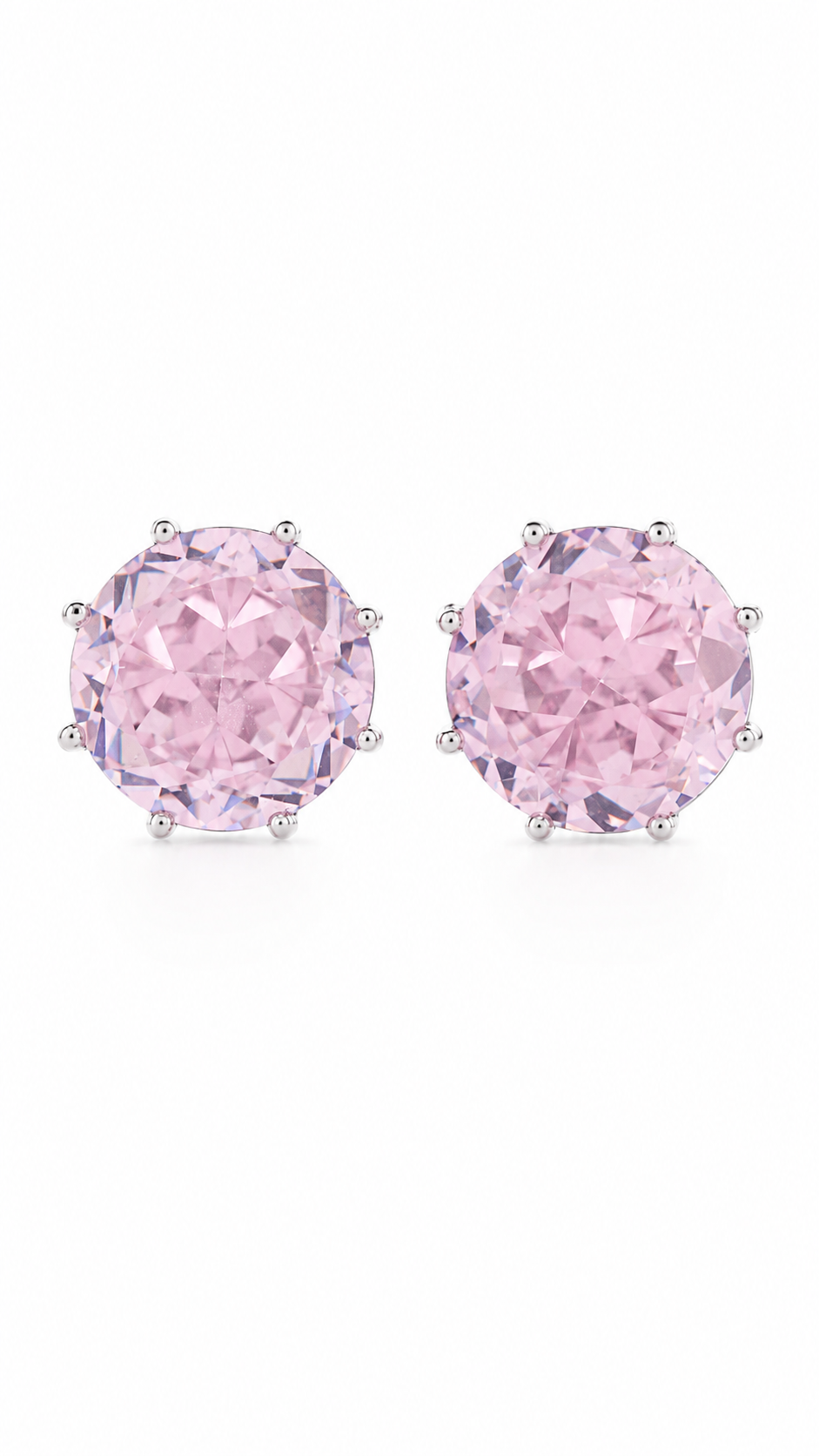Pink Solitaire Earrings