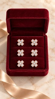 Geometric Clover Earrings Set – 3 Pairs - Aaryahi Silver jewellery product photo