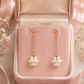 Elegant Rose Gold-Plated Pearl Cluster Chain Drop Earrings for Women