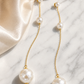 Triple Pearl Long Chain Earrings