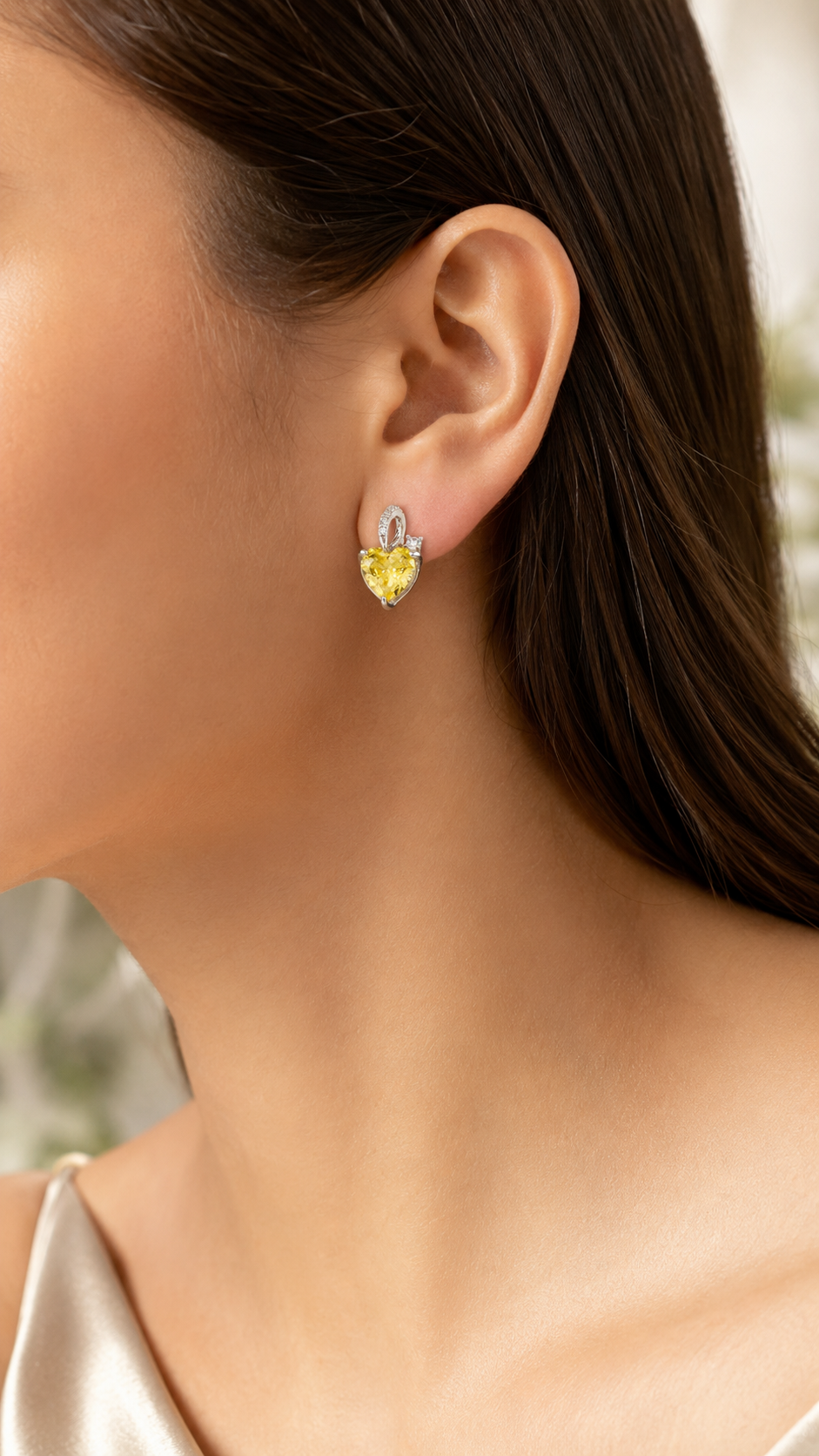 Yellow Heart Earrings