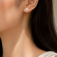 Elegant Gold Star Accent Pearl Stud Earrings for Women