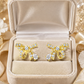 Gold-Plated CZ Bow Knot Drop Stud Earrings for Women