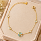 Multicolor Opal Flower Station Chain Bracelet