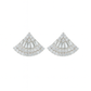 Silver Luxury Fan-Shape CZ Stud Earrings for Women