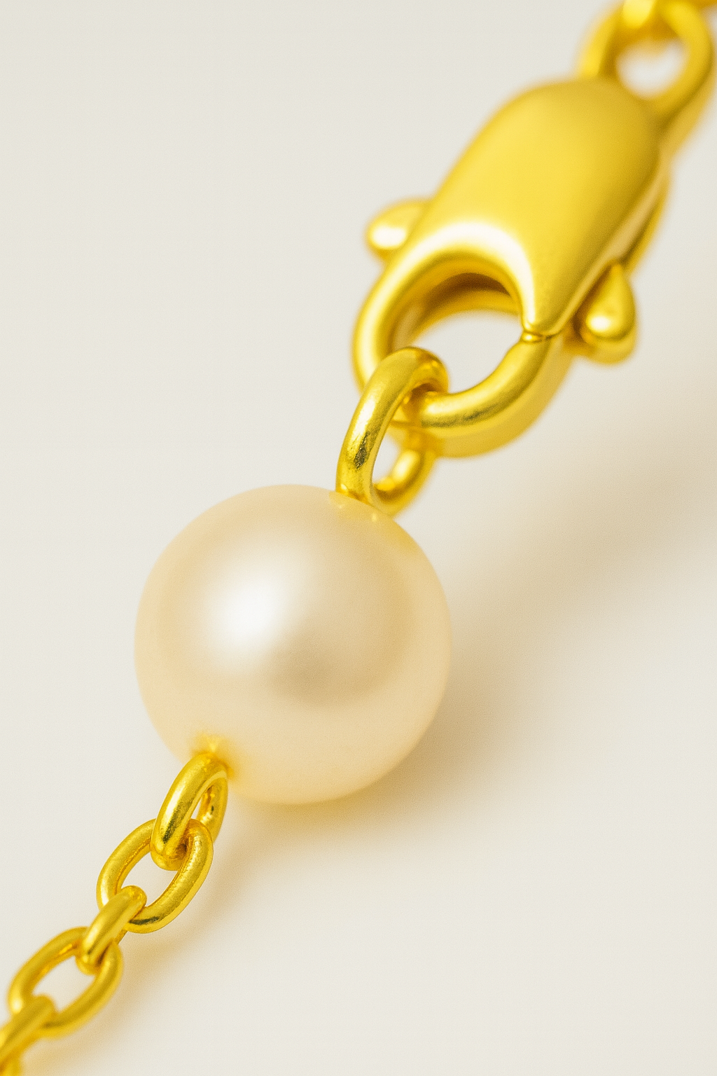 Gold Plated Pearl Chain Necklace for Women – Elegant Minimal Jewelry