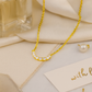 Gold Plated Zircon Necklace for Women Elegant Curve Pendant Chain for Daily and Festive Wear