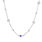 925 Silver Cube Crystal Pendant Necklace for Women – Stylish Iridescent Shine Chain